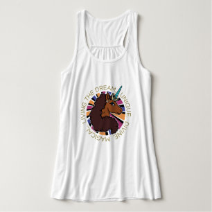Afro Unicorn Living the Dream Design Tank Top