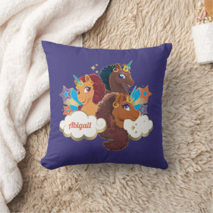Afro Unicorn "Made of Magic" Trio Design Kissen