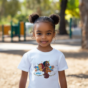 Afro Unicorn "Made of Magic" Trio Design T-Shirt