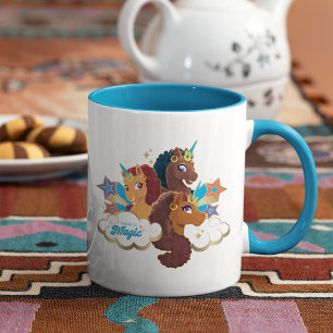Afro Unicorn "Made of Magic" Trio Design Tasse