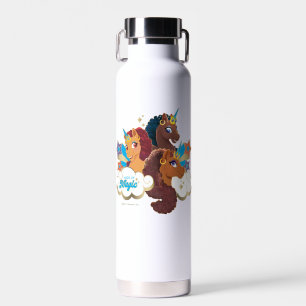 Afro Unicorn "Made of Magic" Trio Design Trinkflasche