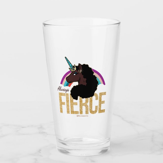 Afro Unicorn | Magical - Always Fierce Glas (Vorderseite)