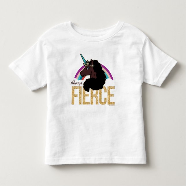 Afro Unicorn | Magical - Always Fierce Kleinkind T-shirt (Vorderseite)
