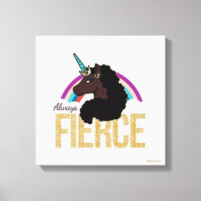 Afro Unicorn | Magical - Always Fierce Leinwanddruck (Vorderseite)