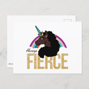 Afro Unicorn   Magical - Always Fierce Postkarte