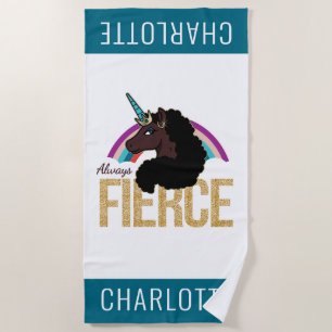 Afro Unicorn Magical - Always Fierce Strandtuch