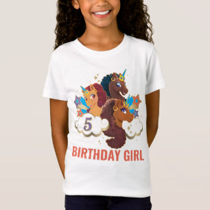 Afro Unicorn Magical Birthday Girl T-Shirt