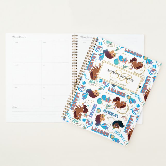 Afro Unicorn Magical Empowering Pattern Planer (Anzeige)
