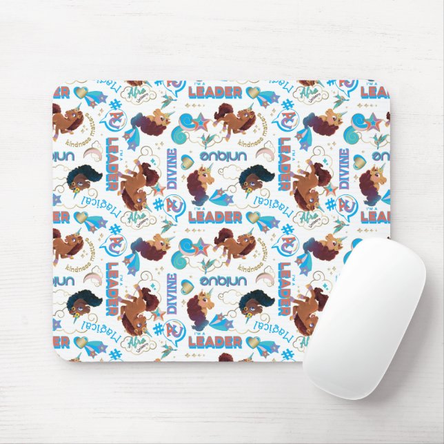 Afro Unicorn Magical Empowerment Muster Mousepad (Mit Mouse)