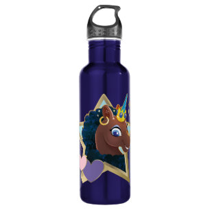 Afro Unicorn Magical Star Edelstahlflasche