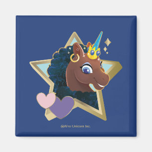 Afro Unicorn Magical Star Magnet