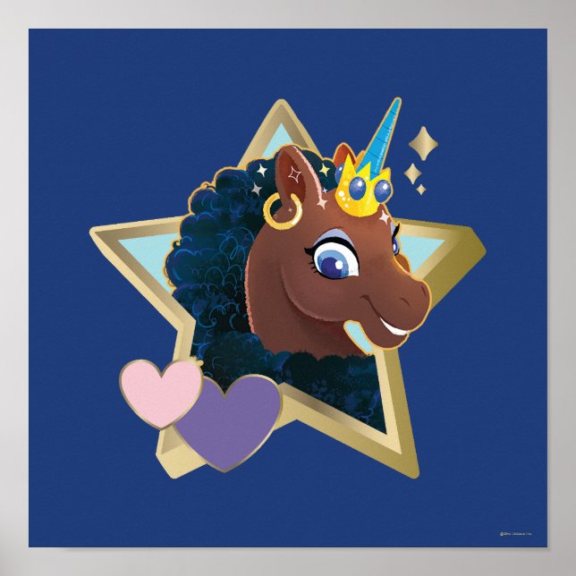 Afro Unicorn Magical Star Poster (Vorne)