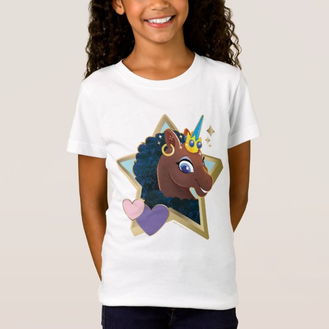 Afro Unicorn Magical Star T-Shirt (Vorderseite)