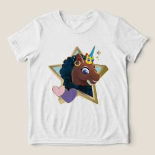 Afro Unicorn Magical Star Tri-Blend Shirt