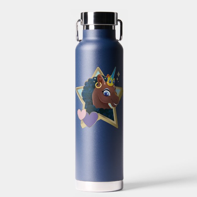 Afro Unicorn Magical Star Trinkflasche (Vorne)