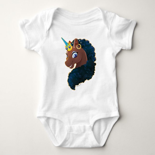 Afro Unicorn | magisch Baby Strampler (Vorderseite)