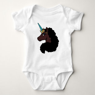 Afro Unicorn   magisch Baby Strampler