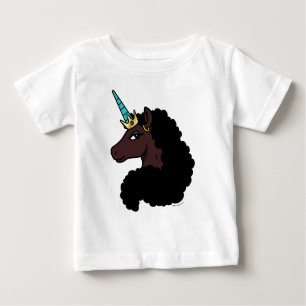 Afro Unicorn   magisch Baby T-shirt