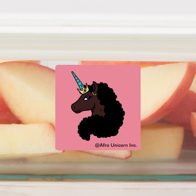 Afro Unicorn | magisch Etiketten (Befestigt)
