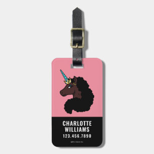 Afro Unicorn   magisch Gepäckanhänger
