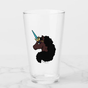 Afro Unicorn magisch Glas