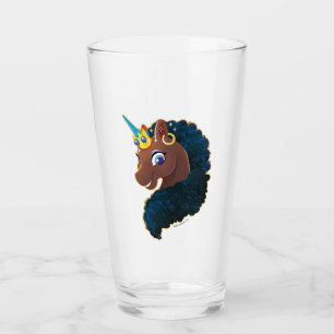 Afro Unicorn magisch Glas