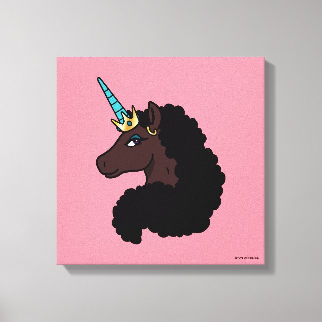 Afro Unicorn | magisch Leinwanddruck (Vorderseite)