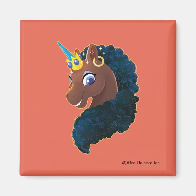Afro Unicorn | magisch Magnet (Vorne)