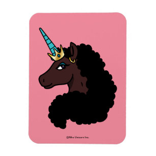 Afro Unicorn   magisch Magnet