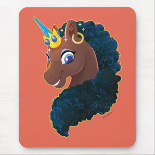 Afro Unicorn   magisch Mousepad