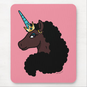 Afro Unicorn   magisch Mousepad