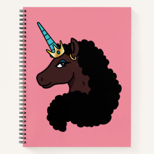 Afro Unicorn   magisch Notizbuch