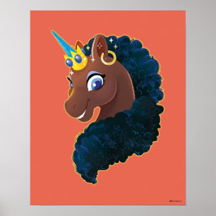 Afro Unicorn   magisch Poster