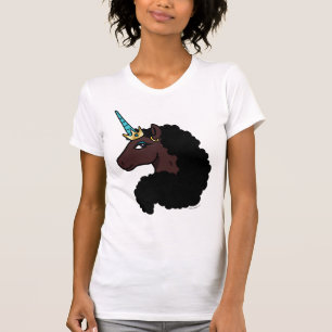 Afro Unicorn magisch T-Shirt