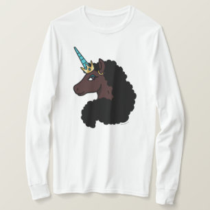 Afro Unicorn magisch T-Shirt