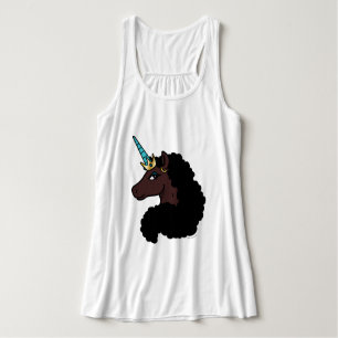 Afro Unicorn   magisch Tank Top