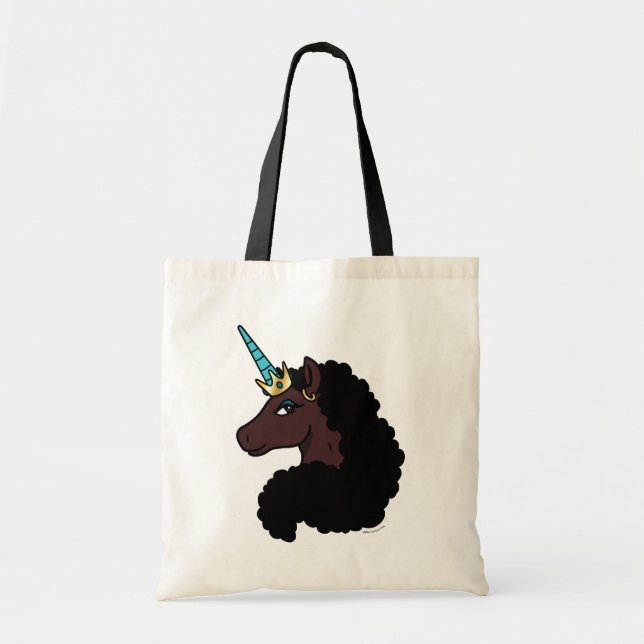 Afro Unicorn | magisch Tragetasche (Vorne)