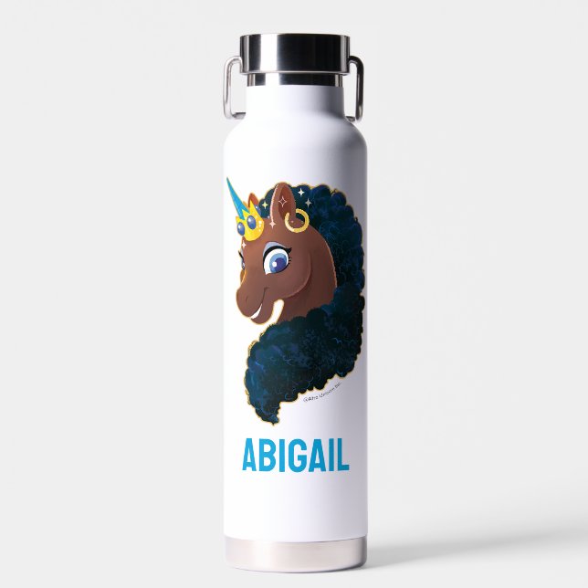 Afro Unicorn | magisch Trinkflasche (Vorne)