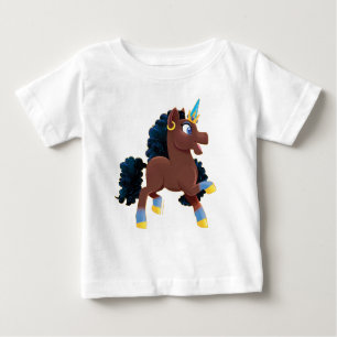 Afro Unicorn   Magisches Prancing Baby T-shirt