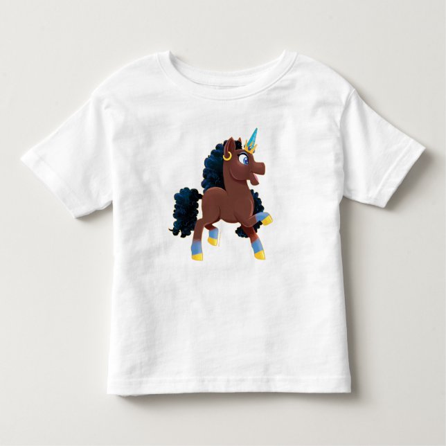 Afro Unicorn | Magisches Prancing Kleinkind T-shirt (Vorderseite)