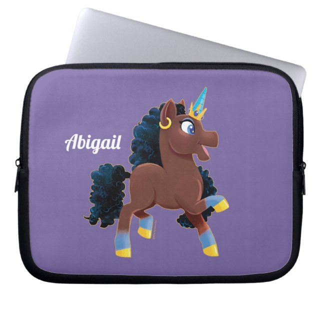 Afro Unicorn | Magisches Prancing Laptopschutzhülle (Vorderseite)