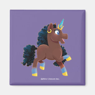 Afro Unicorn   Magisches Prancing Magnet