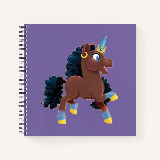 Afro Unicorn | Magisches Prancing Notizbuch (Vorderseite)