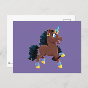 Afro Unicorn   Magisches Prancing Postkarte