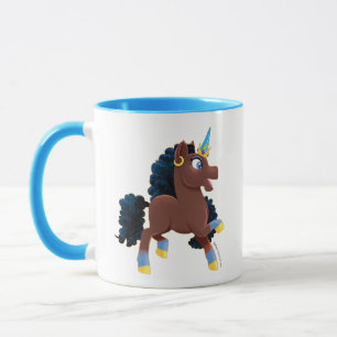 Afro Unicorn   Magisches Prancing Tasse