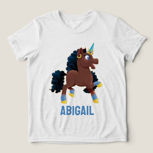 Afro Unicorn | Magisches Prancing Tri-Blend Shirt (Design Vorderseite)