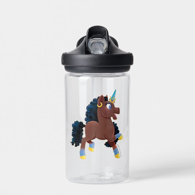 Afro Unicorn | Magisches Prancing Trinkflasche (Vorne)