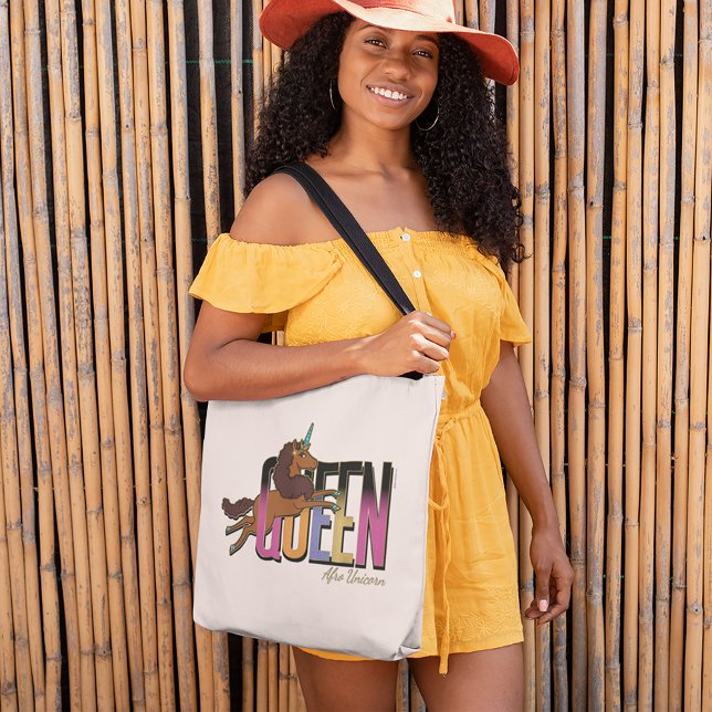 Afro Unicorn Queen Design (Person carrying tote bag)