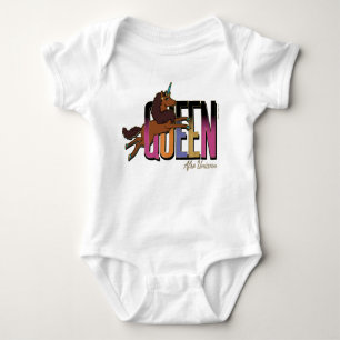 Afro Unicorn Queen Design Baby Strampler