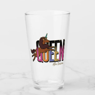 Afro Unicorn Queen Design Glas